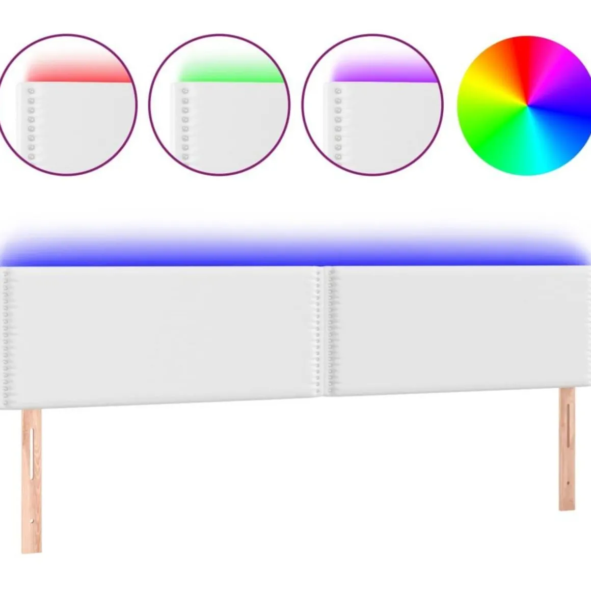 Tete de lit a LED Blanc 160x5x78/88 cm Similicuir