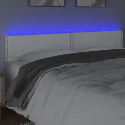 Tete de lit a LED Blanc 160x5x78/88 cm Similicuir