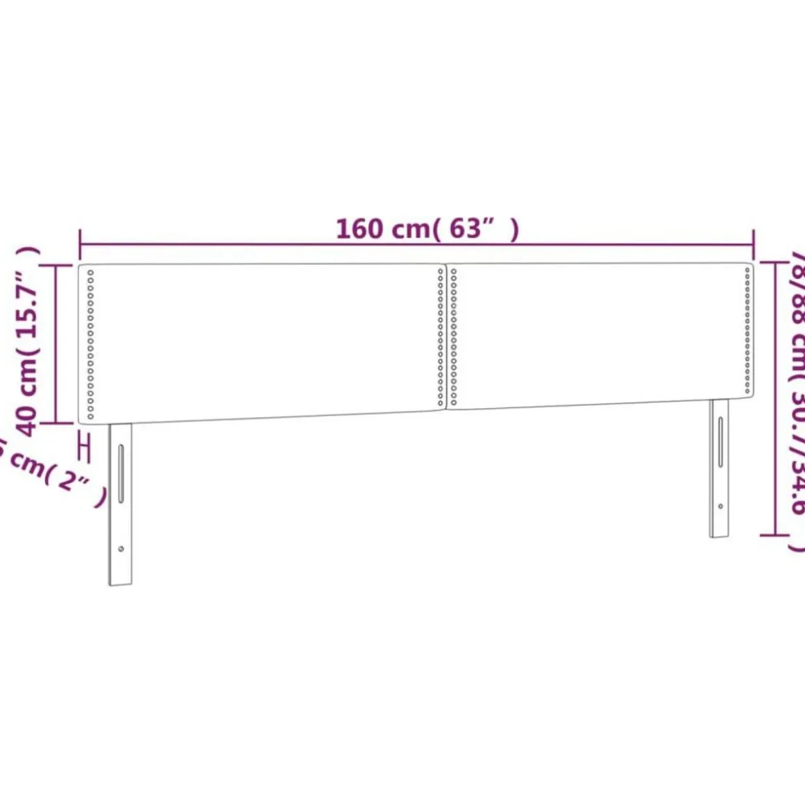 Tete de lit a LED Blanc 160x5x78/88 cm Similicuir