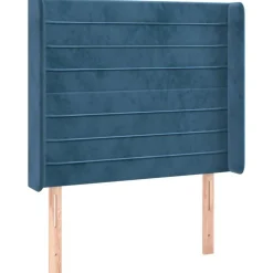 Tete de lit a LED Bleu fonce 103x16x118/128 cm Velours