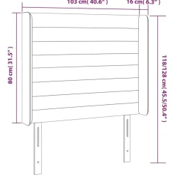 Tete de lit a LED Bleu fonce 103x16x118/128 cm Velours