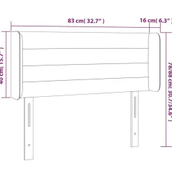 Tete de lit a LED Bleu fonce 83x16x78/88 cm Velours