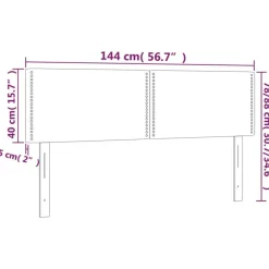 Tete de lit a LED Bleu fonce 144x5x78/88 cm Velours