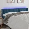 Tete de lit a LED Bleu fonce 203x16x78/88 cm Velours