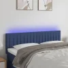 Tete de lit a LED Bleu 144x5x78/88 cm Tissu