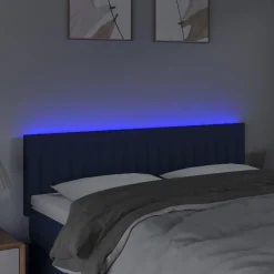 Tete de lit a LED Bleu 144x5x78/88 cm Tissu