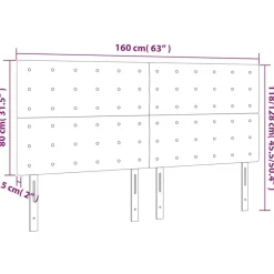 Tete de lit a LED Bleu 160x5x118/128 cm Tissu