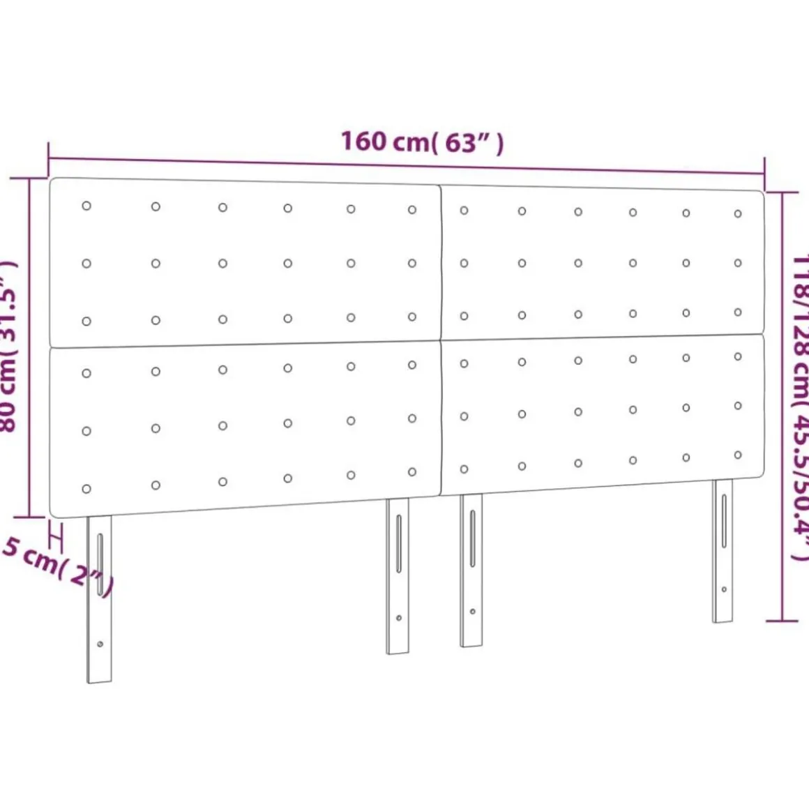 Tete de lit a LED Bleu 160x5x118/128 cm Tissu