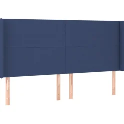 Tete de lit a LED Bleu 203x16x118/128 cm Tissu