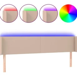 Tete de lit a LED Cappuccino 203x16x78/88 cm Similicuir