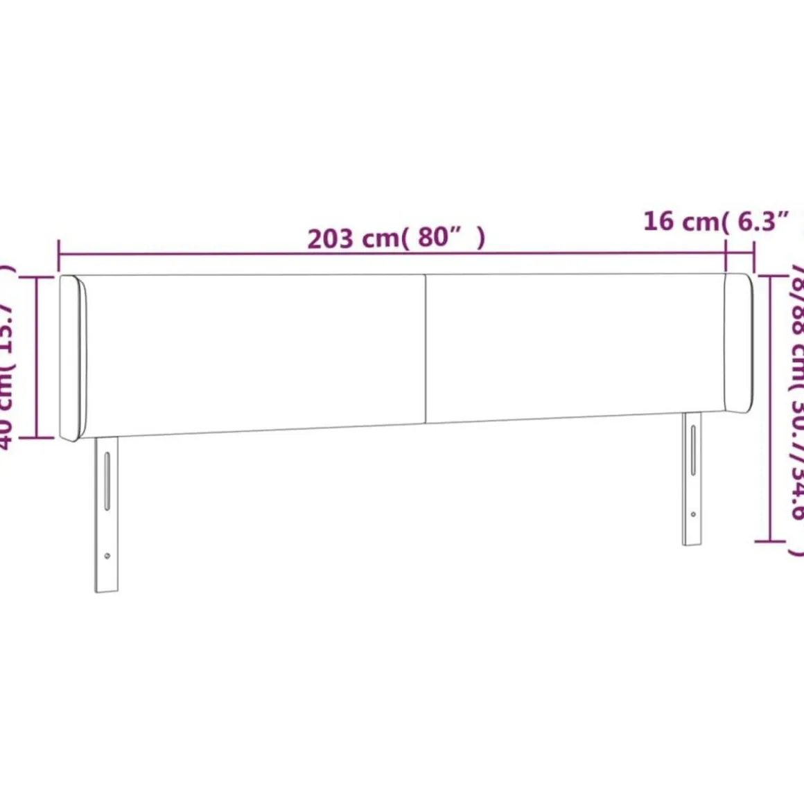 Tete de lit a LED Cappuccino 203x16x78/88 cm Similicuir