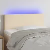 Tete de lit a LED Creme 100x5x78/88 cm Tissu
