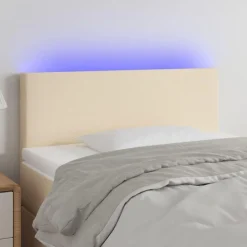 Tete de lit a LED Creme 100x5x78/88 cm Tissu