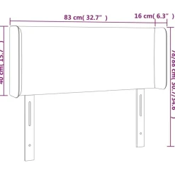 Tete de lit a LED Creme 83x16x78/88 cm Tissu