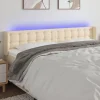 Tete de lit a LED Creme 183x16x78/88 cm Tissu