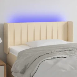 Tete de lit a LED Creme 83x16x78/88 cm Tissu
