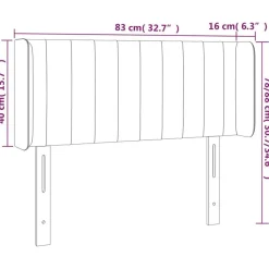 Tete de lit a LED Creme 83x16x78/88 cm Tissu