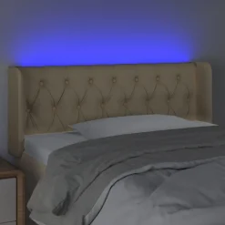 Tete de lit a LED Creme 103x16x78/88 cm Tissu