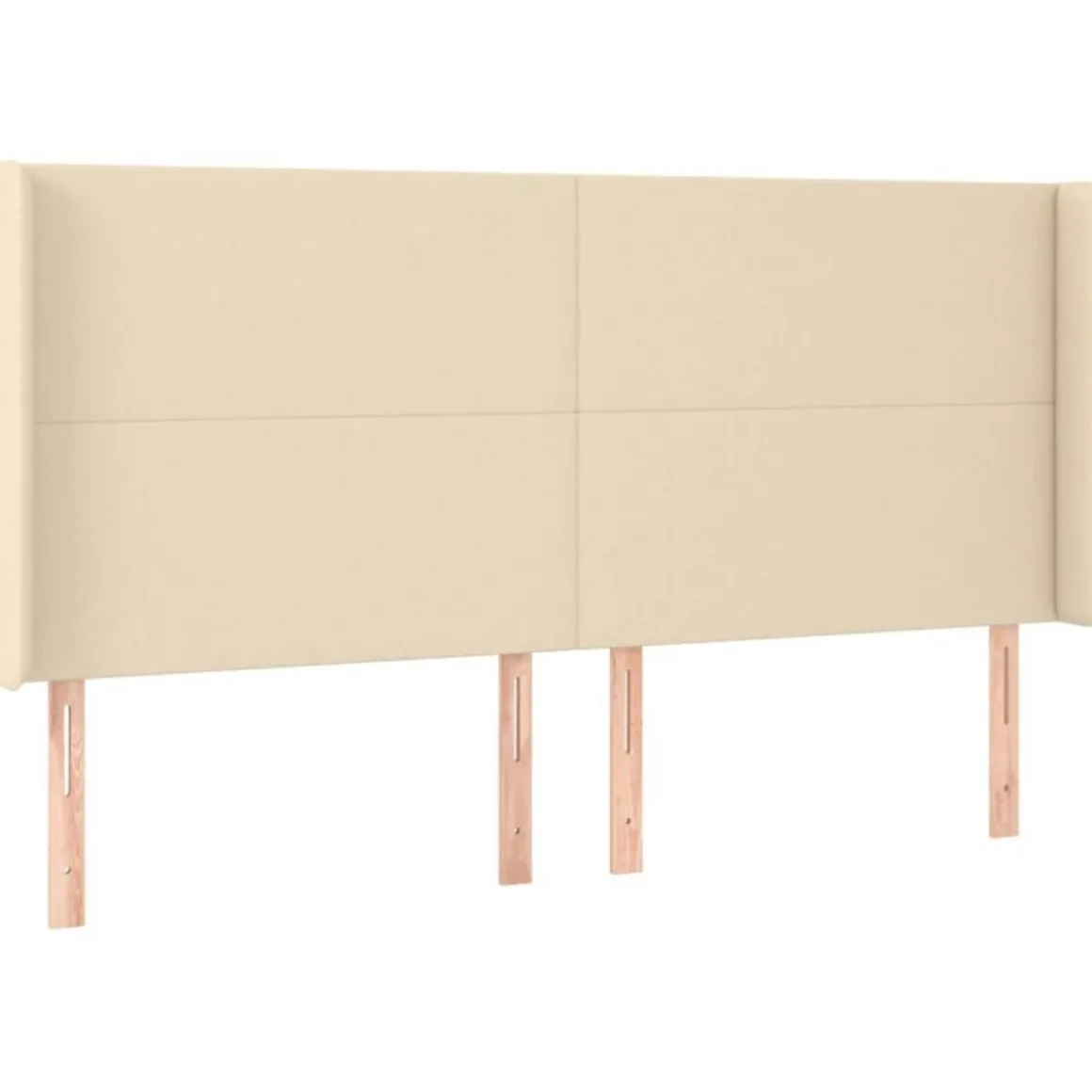 Tete de lit a LED Creme 203x16x118/128 cm Tissu