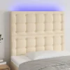 Tete de lit a LED Creme 90x5x118/128 cm Tissu