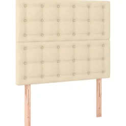 Tete de lit a LED Creme 90x5x118/128 cm Tissu