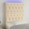 Tete de lit a LED Creme 80x7x118/128 cm Tissu