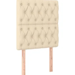 Tete de lit a LED Creme 80x7x118/128 cm Tissu