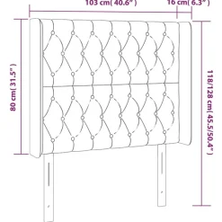 Tete de lit a LED Creme 103x16x118/128 cm Tissu