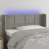Tete de lit a LED Gris clair 83x16x78/88 cm Velours