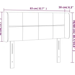 Tete de lit a LED Gris clair 83x16x78/88 cm Velours