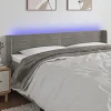 Tete de lit a LED Gris clair 163x16x78/88 cm Velours
