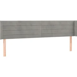 Tete de lit a LED Gris clair 163x16x78/88 cm Velours