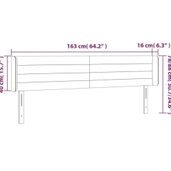 Tete de lit a LED Gris clair 163x16x78/88 cm Velours