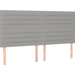 Tete de lit a LED Gris clair 200x5x118/128 cm Tissu