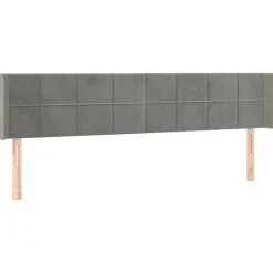 Tete de lit a LED Gris clair 203x16x78/88 cm Velours