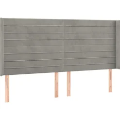 Tete de lit a LED Gris clair 203x16x118/128 cm Velours