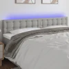 Tete de lit a LED Gris clair 200x5x78/88 cm Tissu