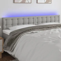 Tete de lit a LED Gris clair 200x5x78/88 cm Tissu