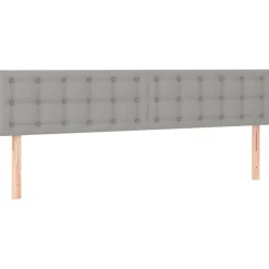 Tete de lit a LED Gris clair 200x5x78/88 cm Tissu