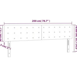 Tete de lit a LED Gris clair 200x5x78/88 cm Tissu