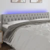 Tete de lit a LED Gris clair 200x7x78/88 cm Tissu