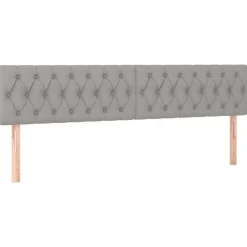 Tete de lit a LED Gris clair 200x7x78/88 cm Tissu