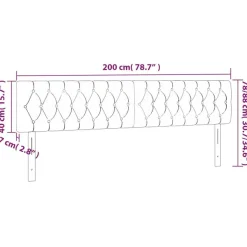 Tete de lit a LED Gris clair 200x7x78/88 cm Tissu
