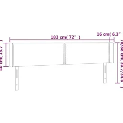Tete de lit a LED Gris clair 183x16x78/88 cm Velours