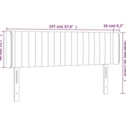 Tete de lit a LED Gris fonce 147x16x78/88 cm Velours