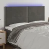 Tete de lit a LED Gris fonce 180x5x118/128 cm Velours