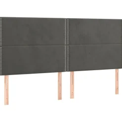 Tete de lit a LED Gris fonce 180x5x118/128 cm Velours