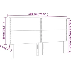 Tete de lit a LED Gris fonce 180x5x118/128 cm Velours