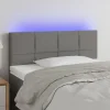 Tete de lit a LED Gris fonce 80x5x78/88 cm Tissu