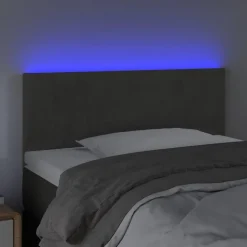 Tete de lit a LED Gris fonce 100x5x78/88 cm Velours